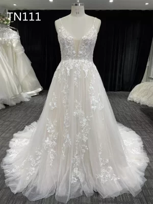 Beaded String V Neckline and Backline A Line Dress TN111