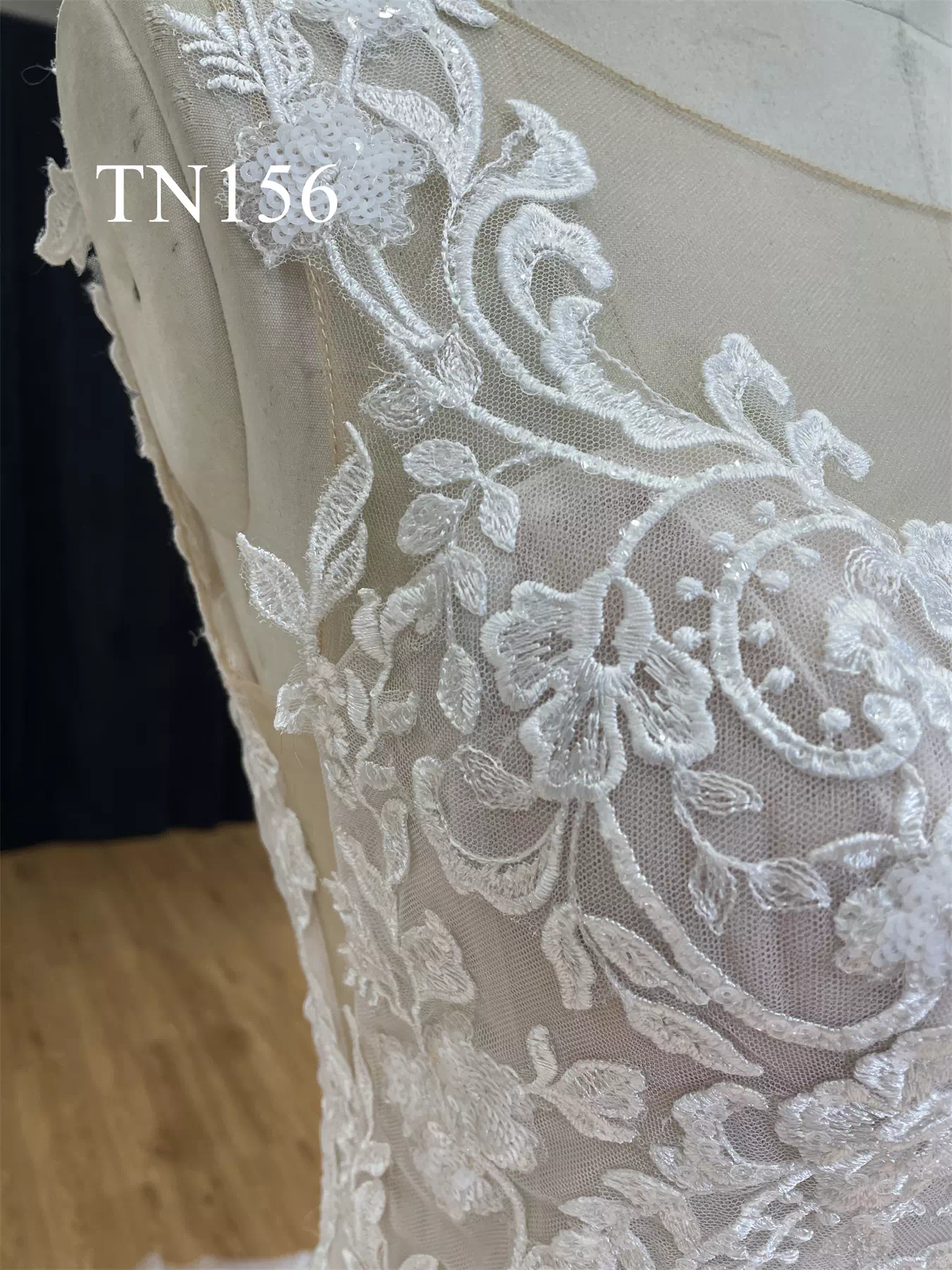 Beautiful Lace Illusion Bodice Open Back A Line Wedding Dress TN156 - Image 7