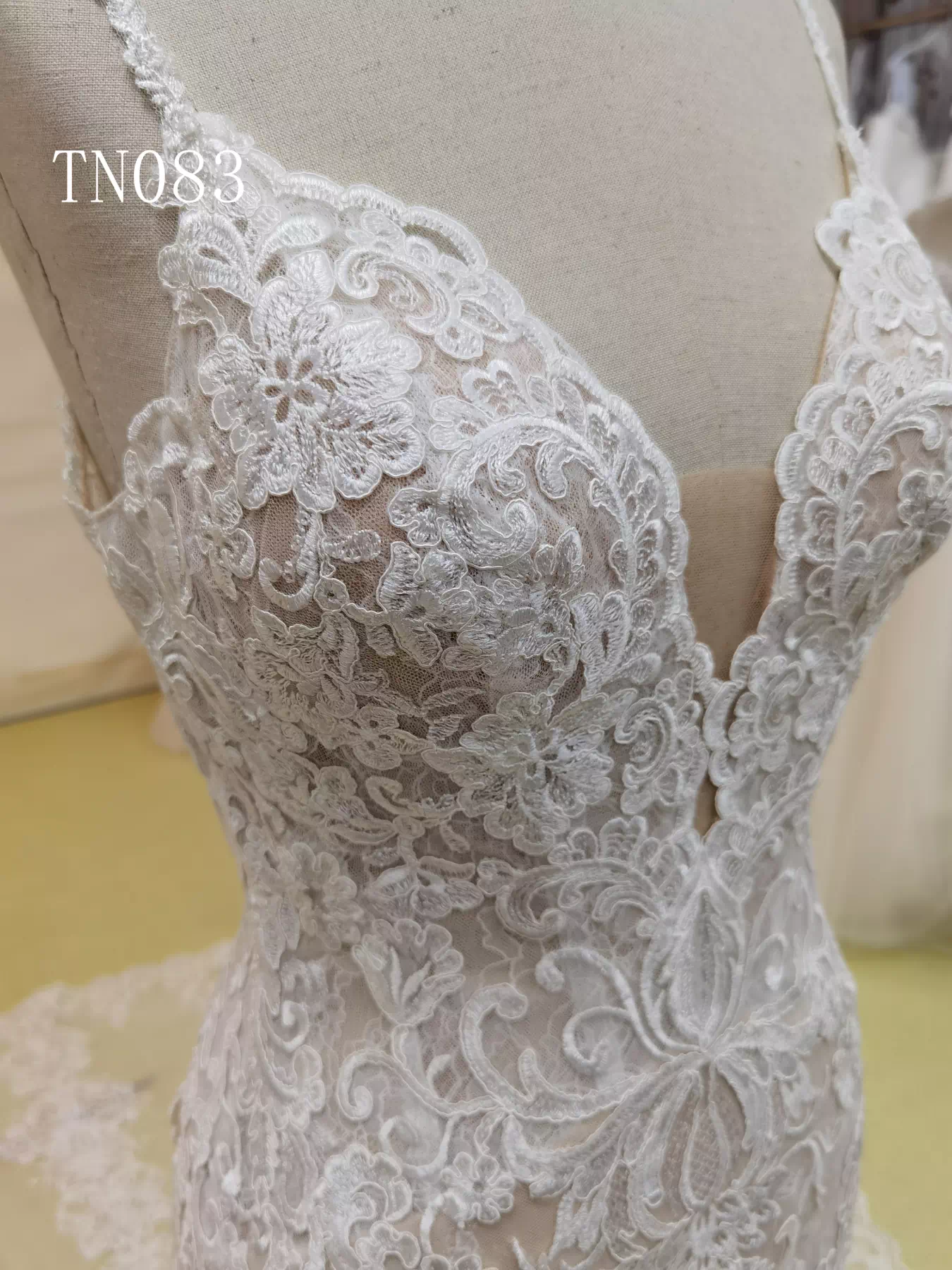 Gorgeous Appliques Lace Shoulder Strap Mermaid Wedding Dress TN083 - Image 6