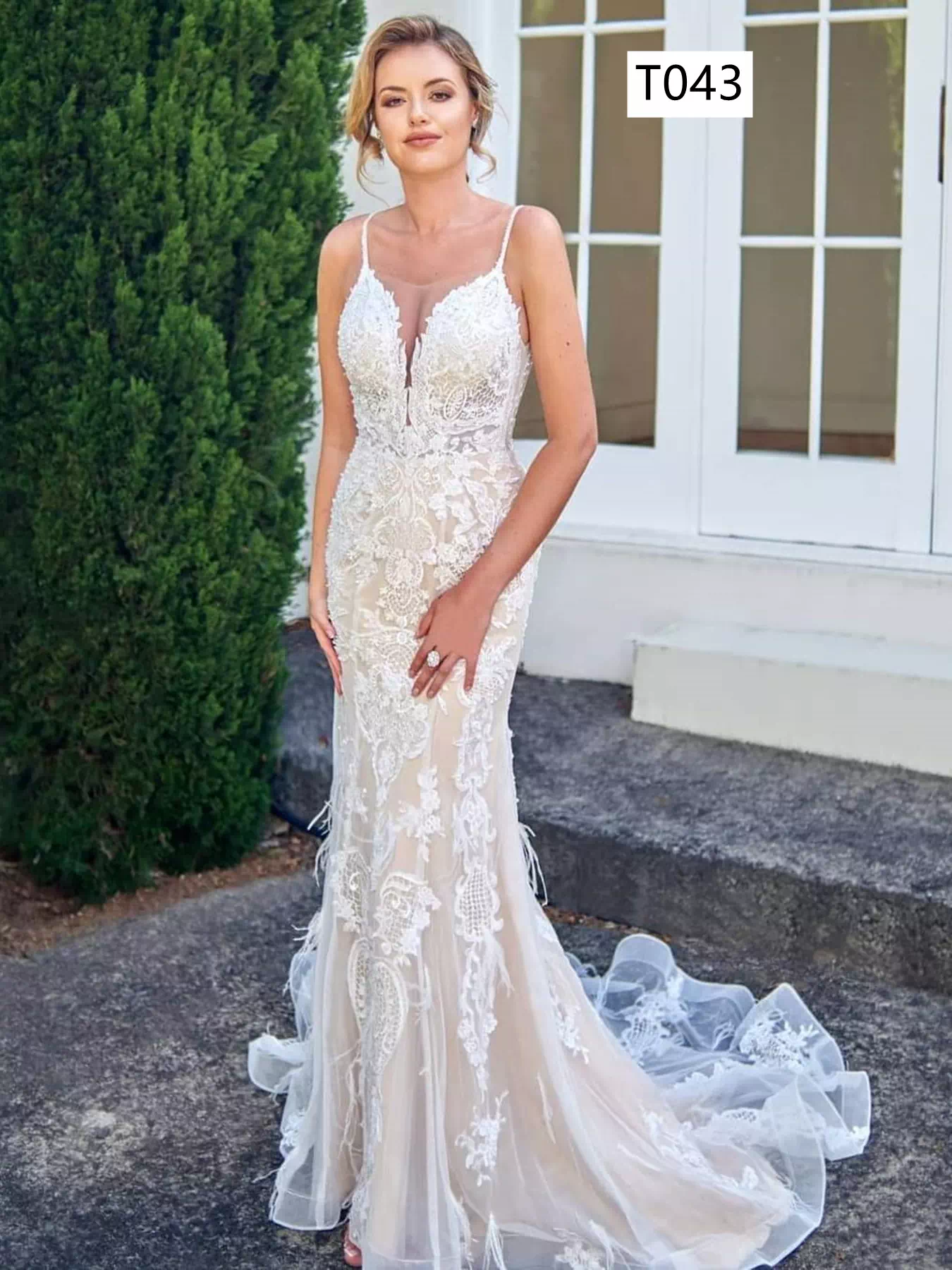 Hand Made Beaded Wedding Dress T043