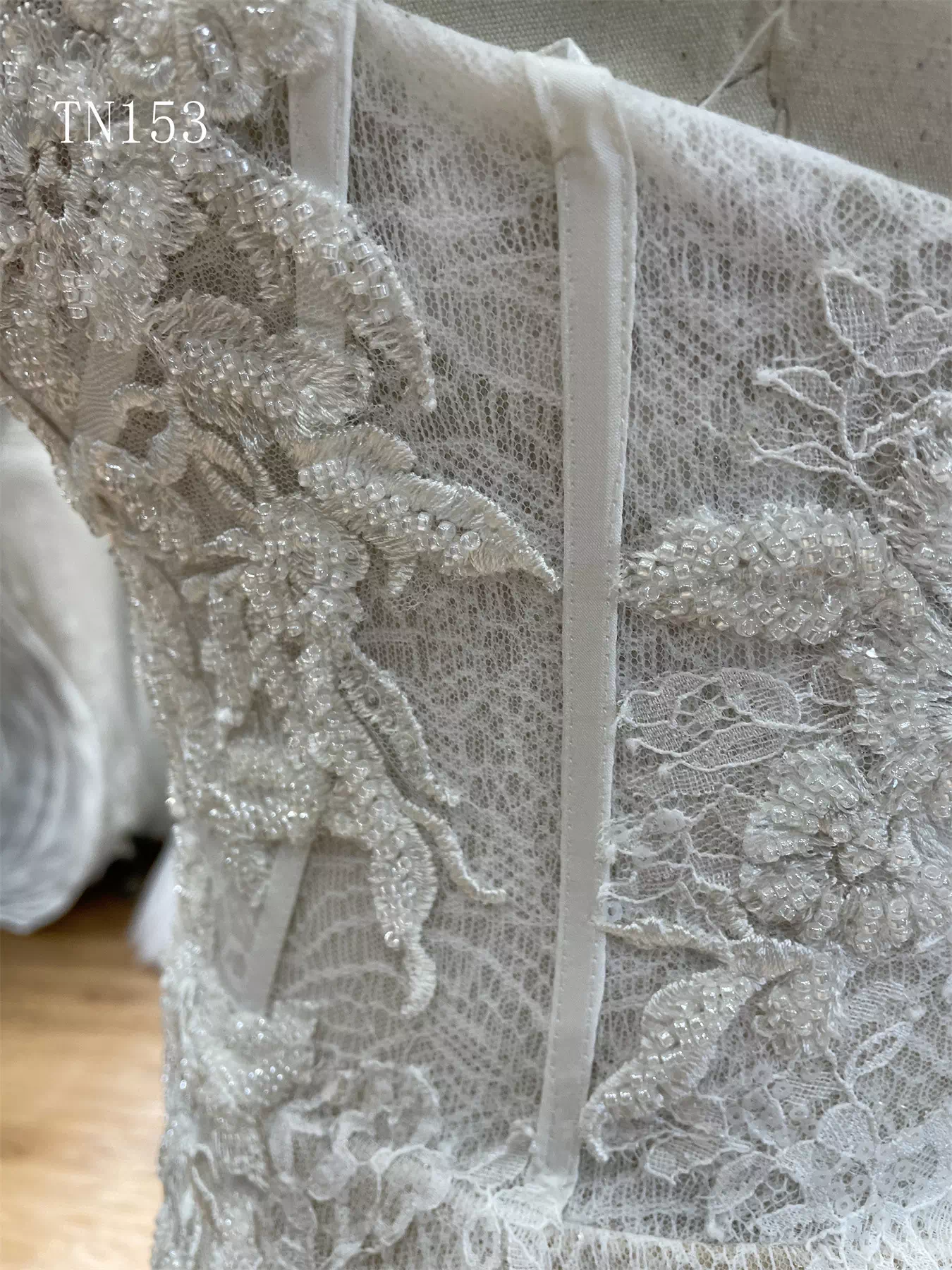 Luxurious Beading Lace Strap Mermaid Wedding Dress TN153 - Image 8