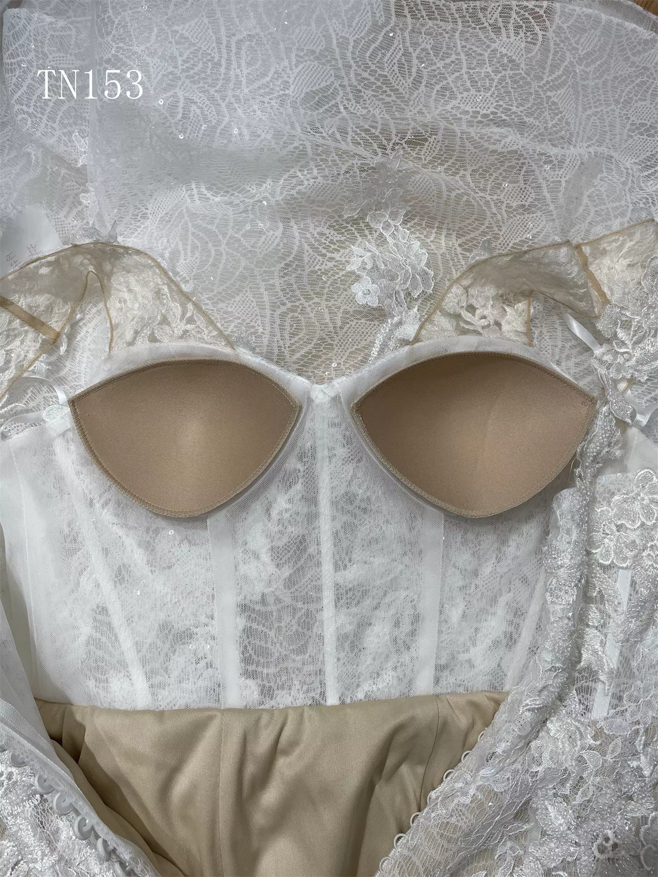 Luxurious Beading Lace Strap Mermaid Wedding Dress TN153 - Image 9