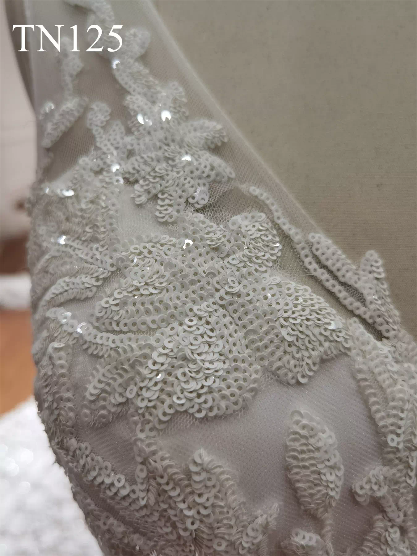 Luxurious Sequin V Neck Low Back Mermaid Wedding Dress TN125 - Image 8