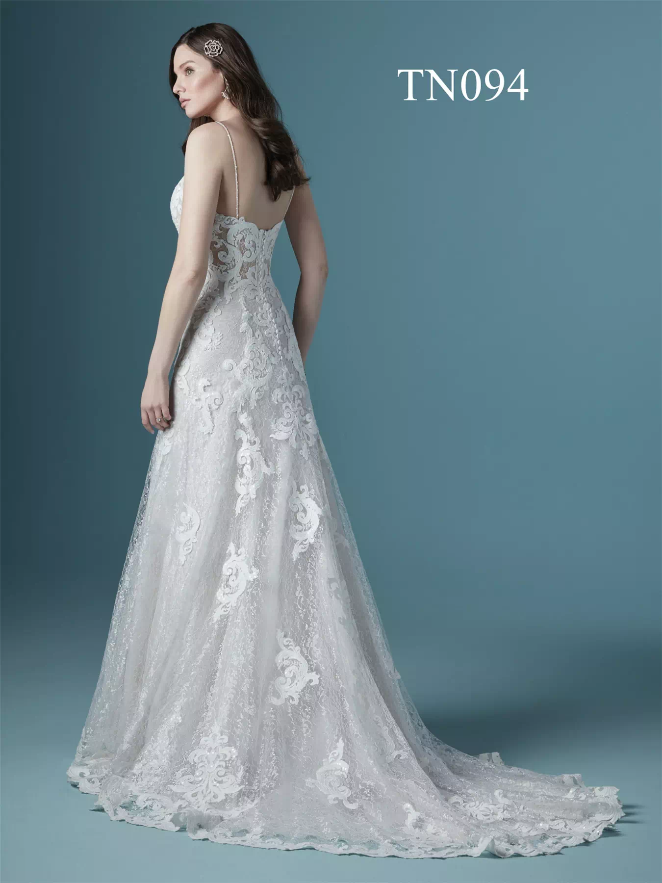 Premium Custom Made V Neckline Low Back Mermaid Dress TN094 - Image 2