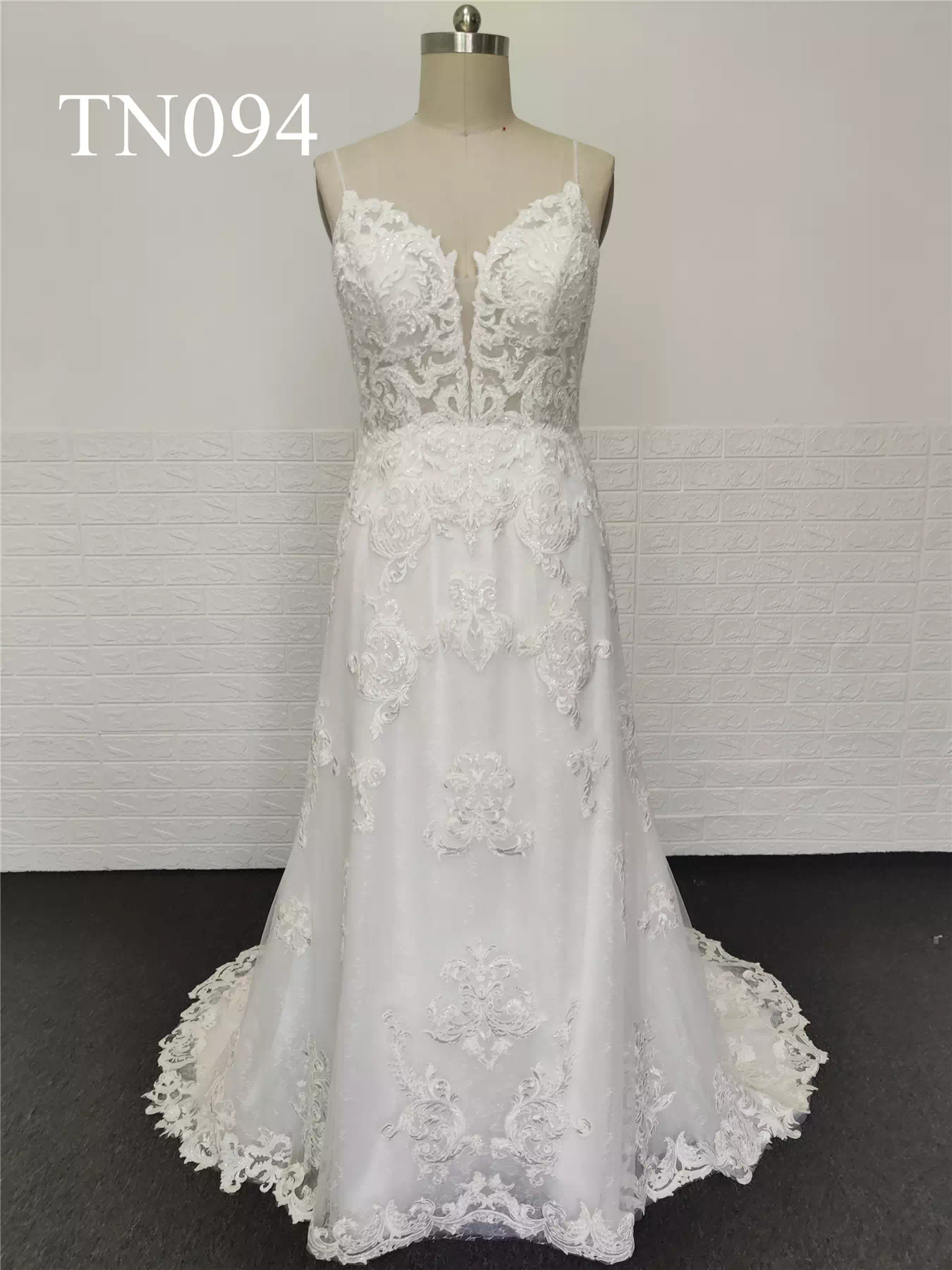 Premium Custom Made V Neckline Low Back Mermaid Dress TN094 - Image 3