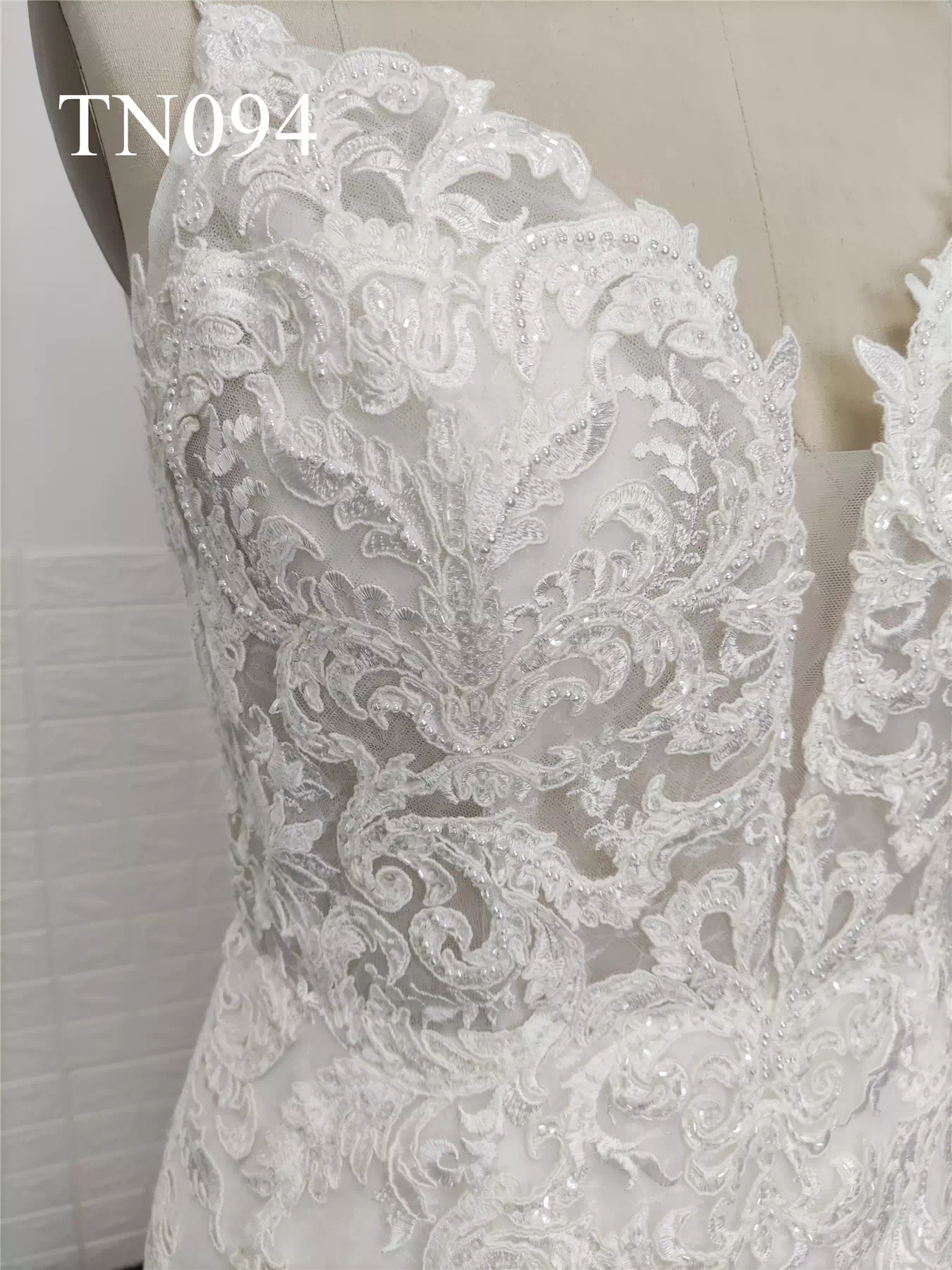 Premium Custom Made V Neckline Low Back Mermaid Dress TN094 - Image 9