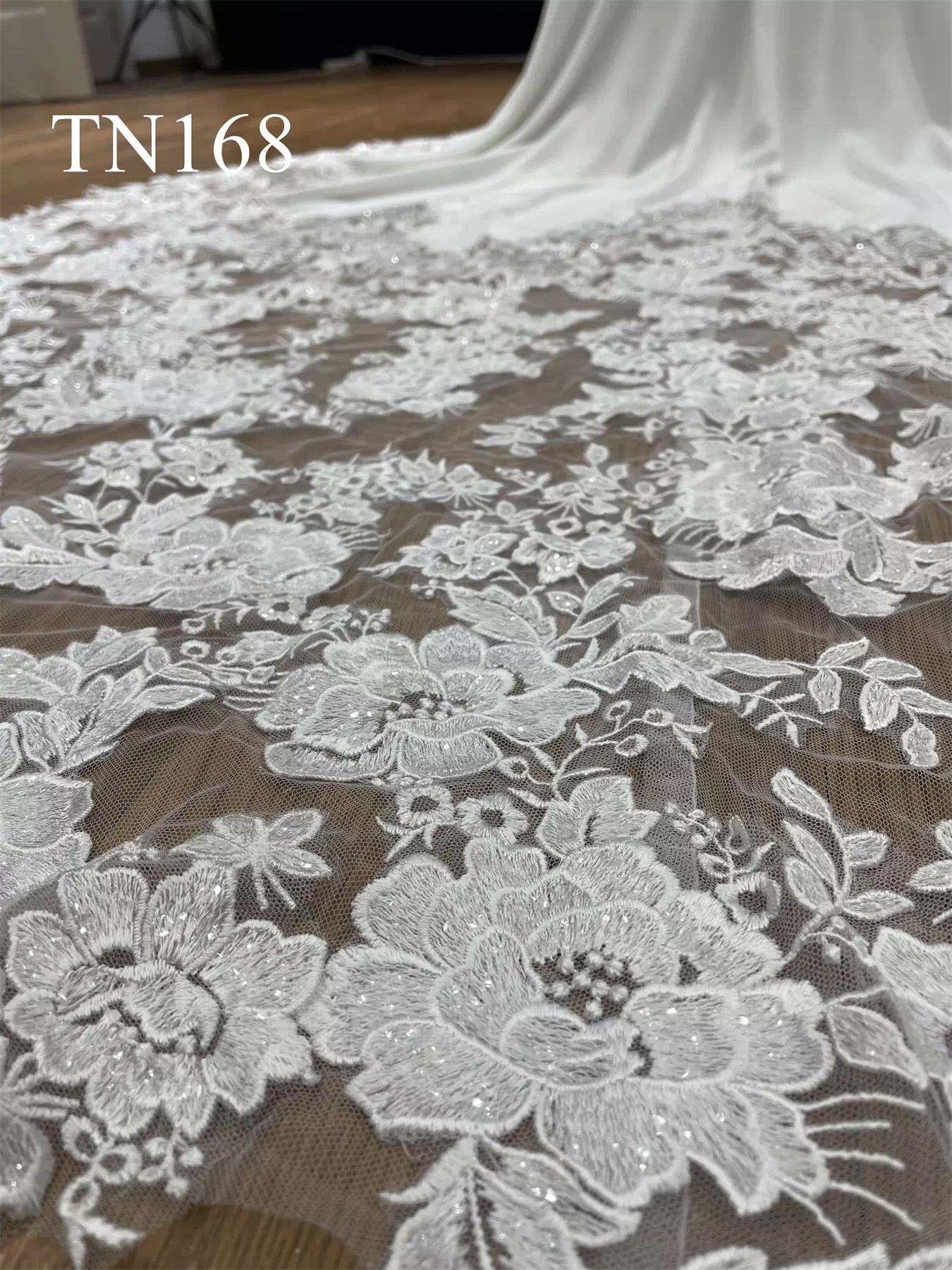 Puffy Long Sleeves Satin Mermaid Wedding Dress TN168 - Image 8