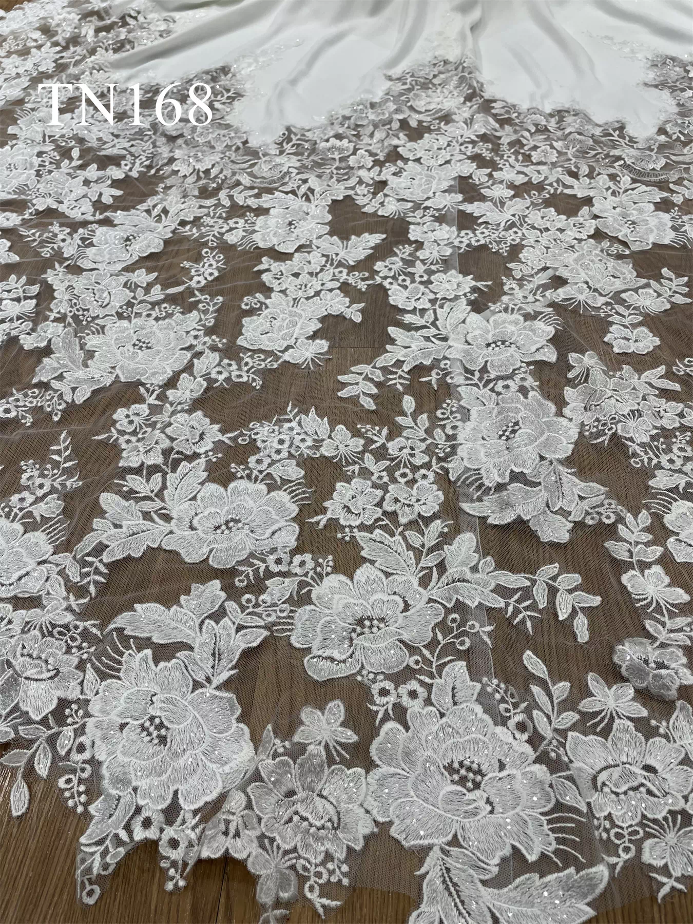 Puffy Long Sleeves Satin Mermaid Wedding Dress TN168 - Image 9