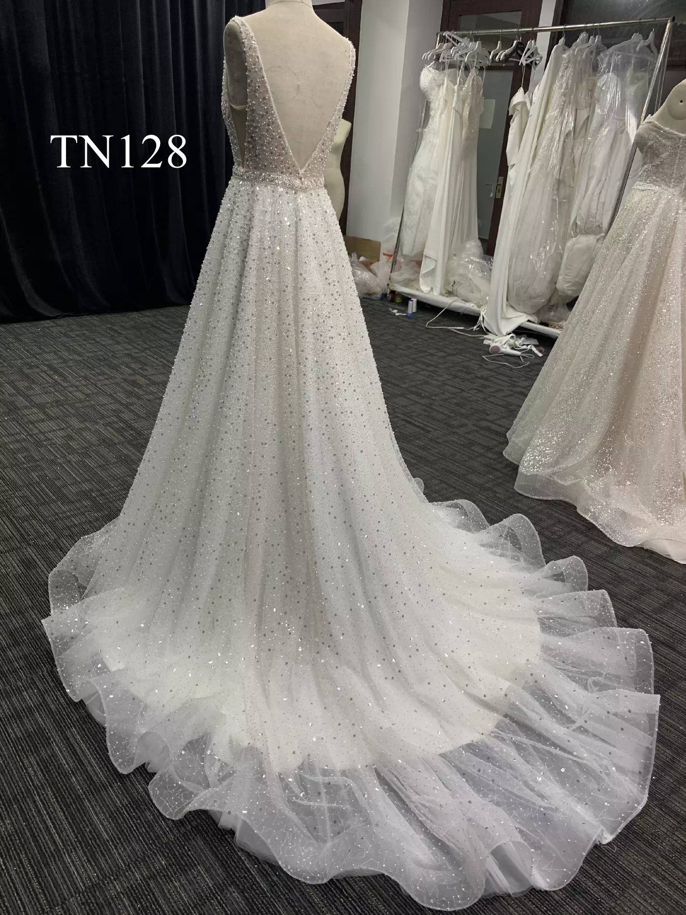 Sparkling Lace with Beads and Sequins Wedding dress TN128 - Image 5