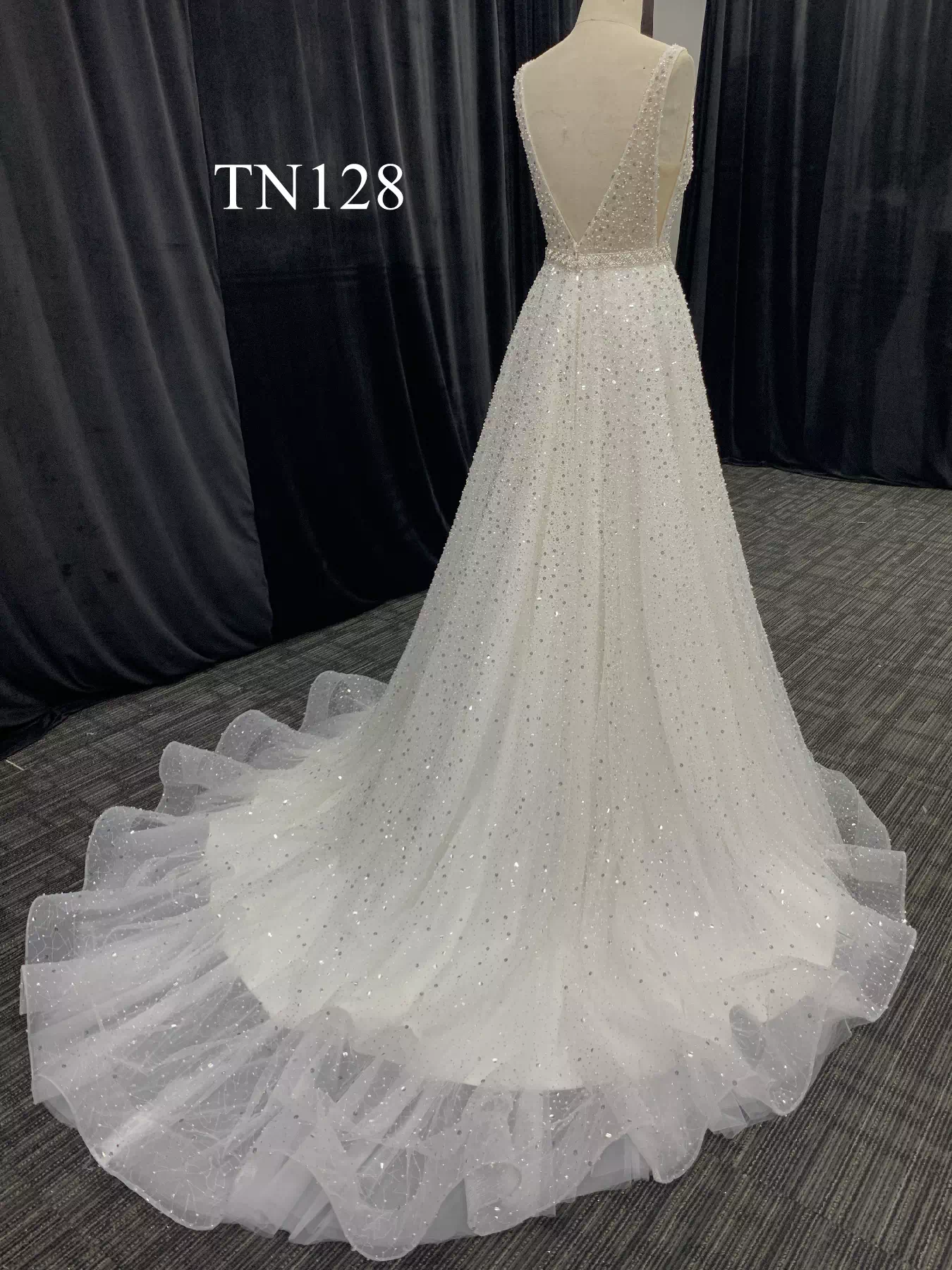 Sparkling Lace with Beads and Sequins Wedding dress TN128 - Image 6