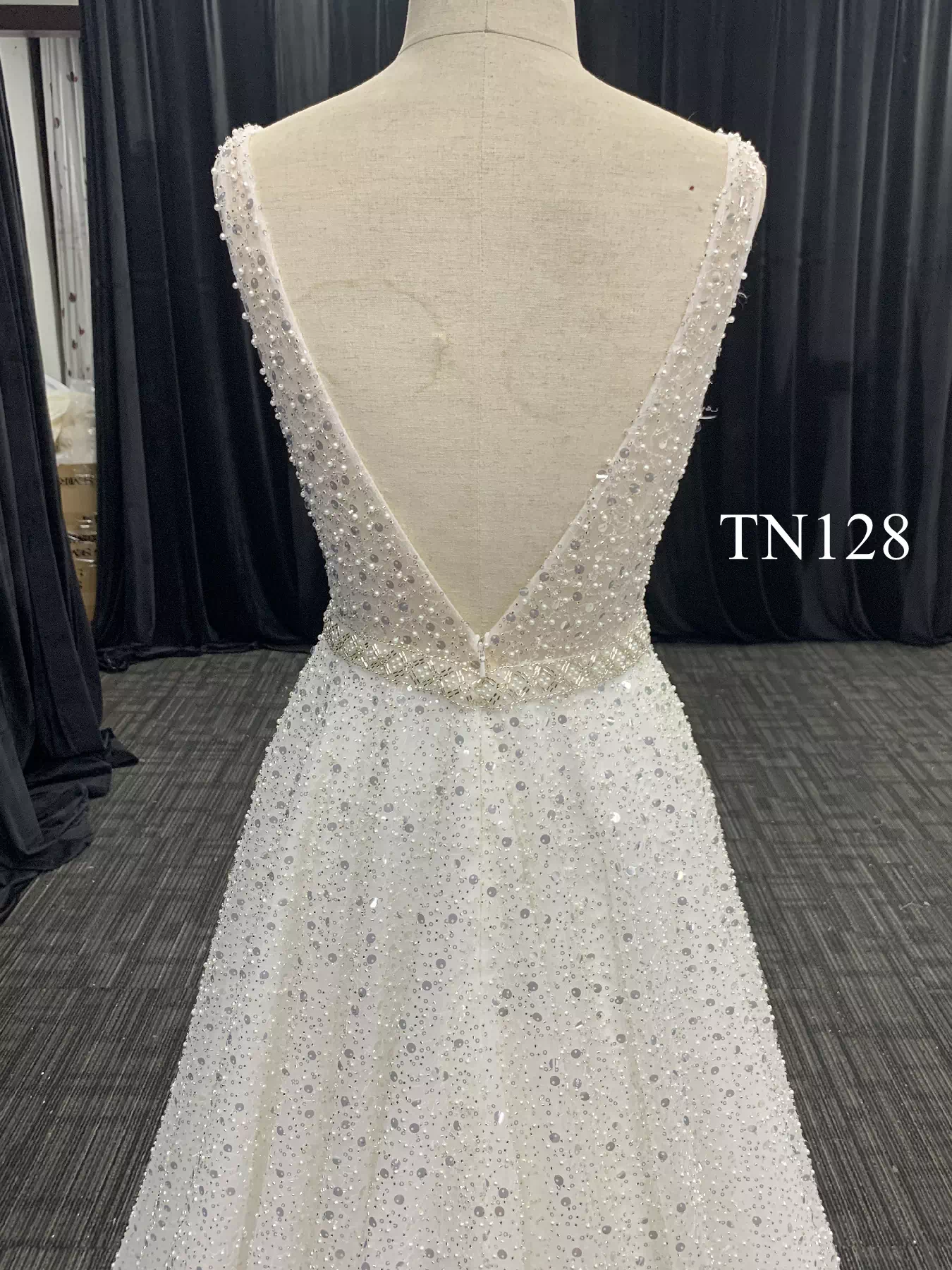 Sparkling Lace with Beads and Sequins Wedding dress TN128 - Image 7