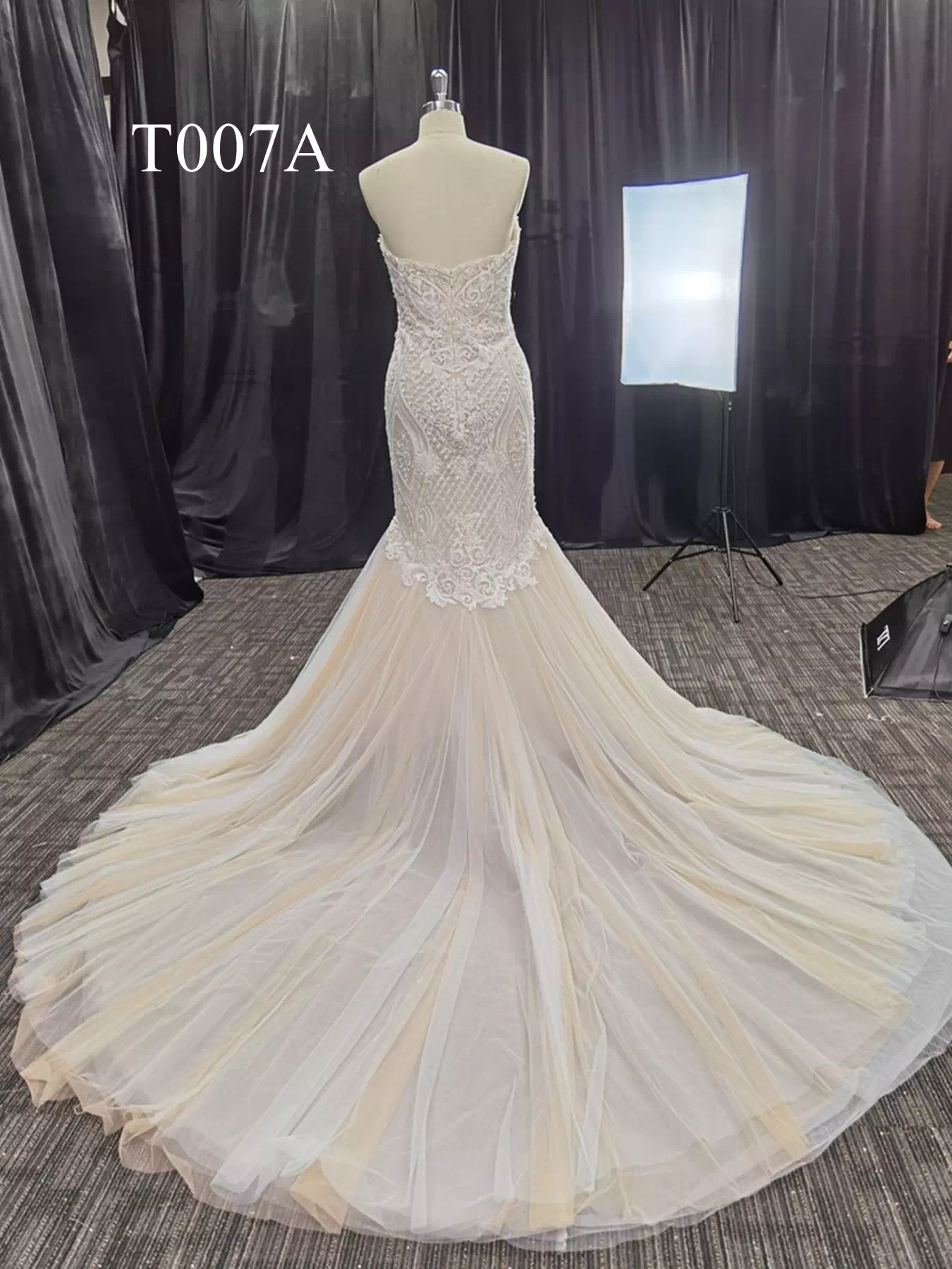 Hot Sale Lace Applique Mermaid Dress T007A - Image 2