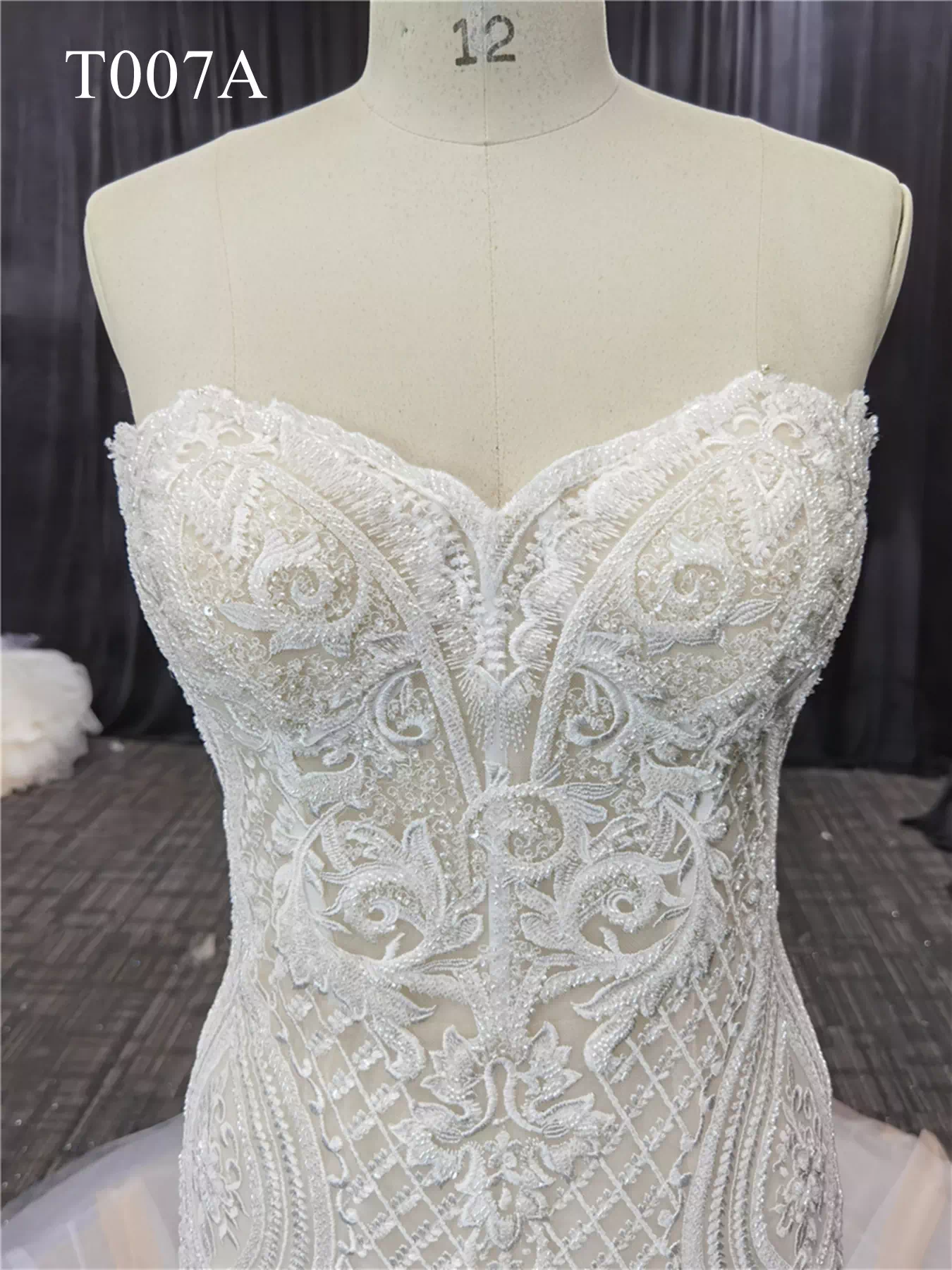 Hot Sale Lace Applique Mermaid Dress T007A - Image 3