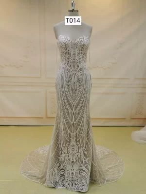 Custom Made Sleeveless Mermaid Bride Dress T014