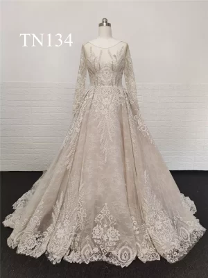 Luxury Beading Lace Long Sleeves Ballgown Dress TN134