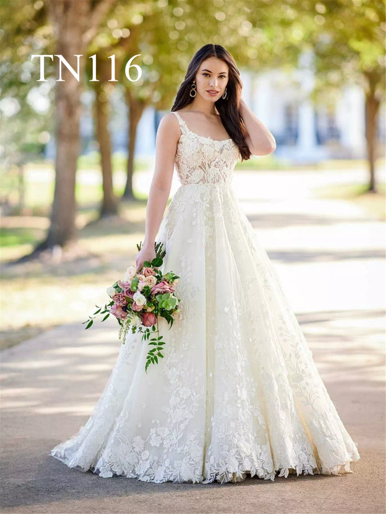 Premium Custom Made Applique Backless A Line Dress TN116