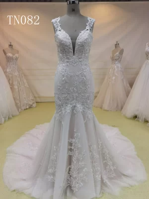 Sexy Deep V Neck and Deep Open V Back Mermaid Dress TN082