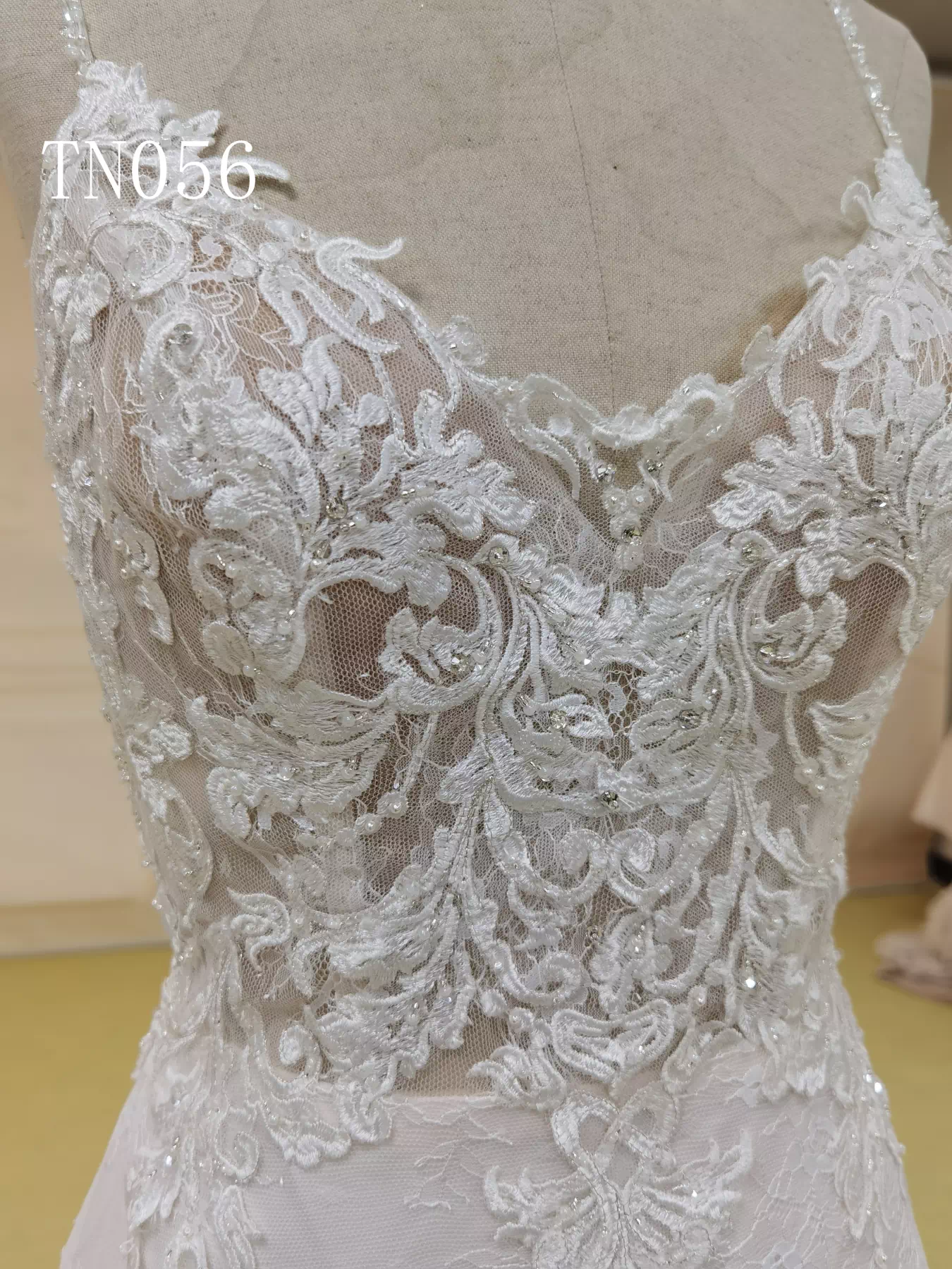 Sexy V Neck Spaghetti Strap and Open Back Bridal dress TN056 - Image 6