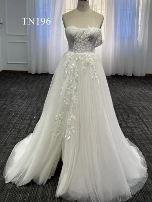 Sparkling Line Tulle Sexy Split A Line Dress TN196