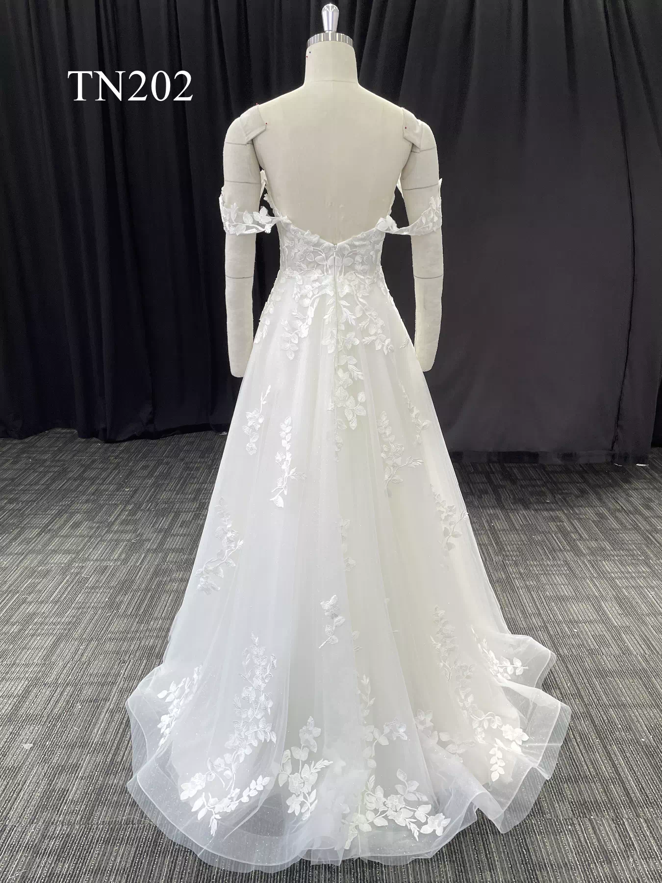 Off Shoulder Simple A Line Dress TN202 - Image 2