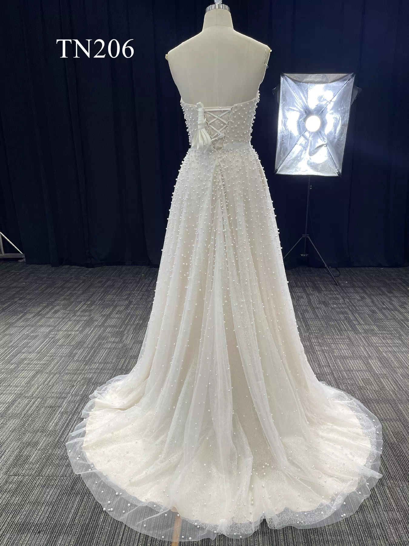 Simple Beaded Tulle A Line Dress TN206 - Image 2