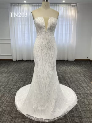 Simple Sparkling Tulle Mermaid Dress TN203