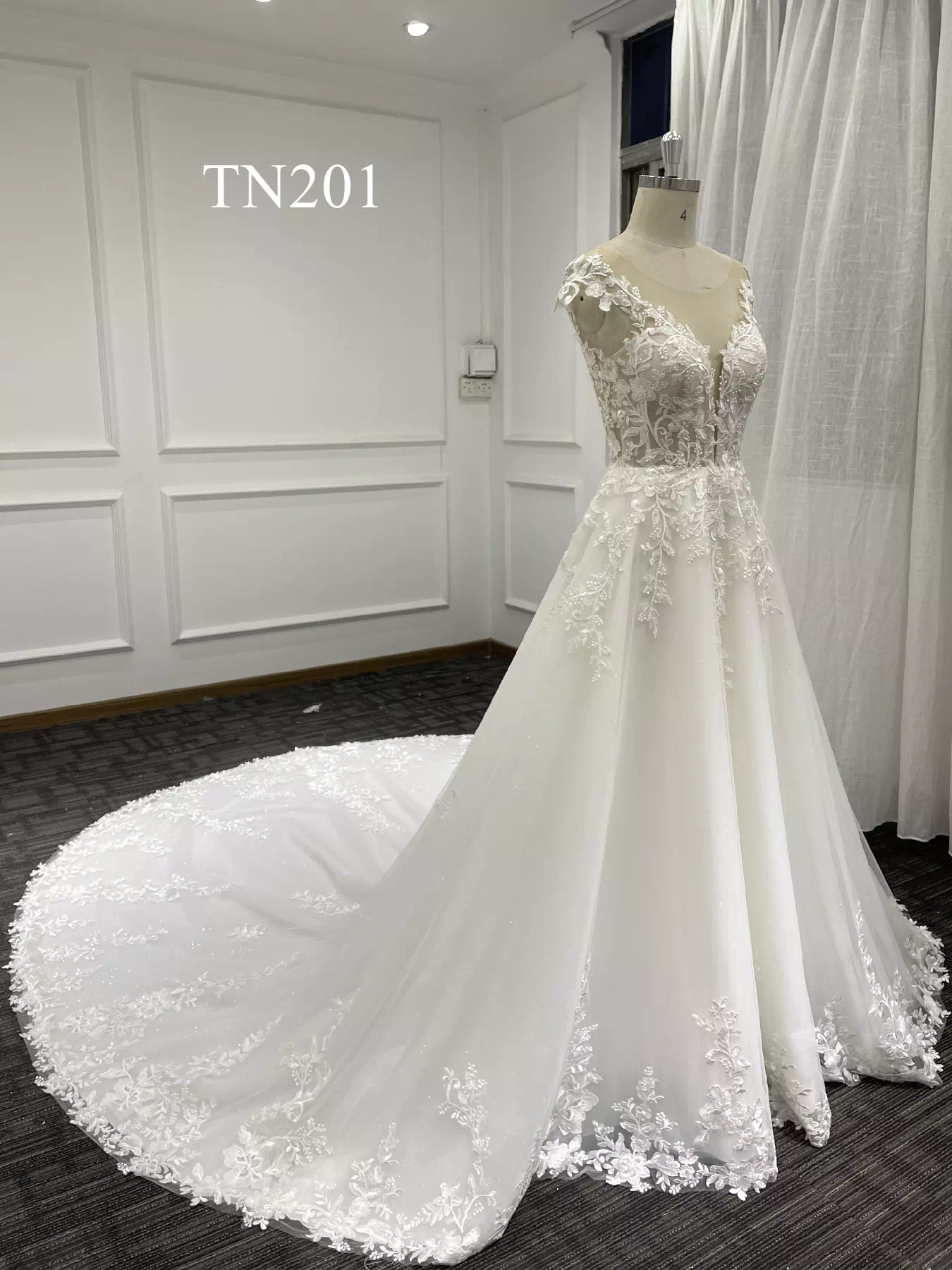 Stunning Lace Sparkling Tulle A Line Dress TN201